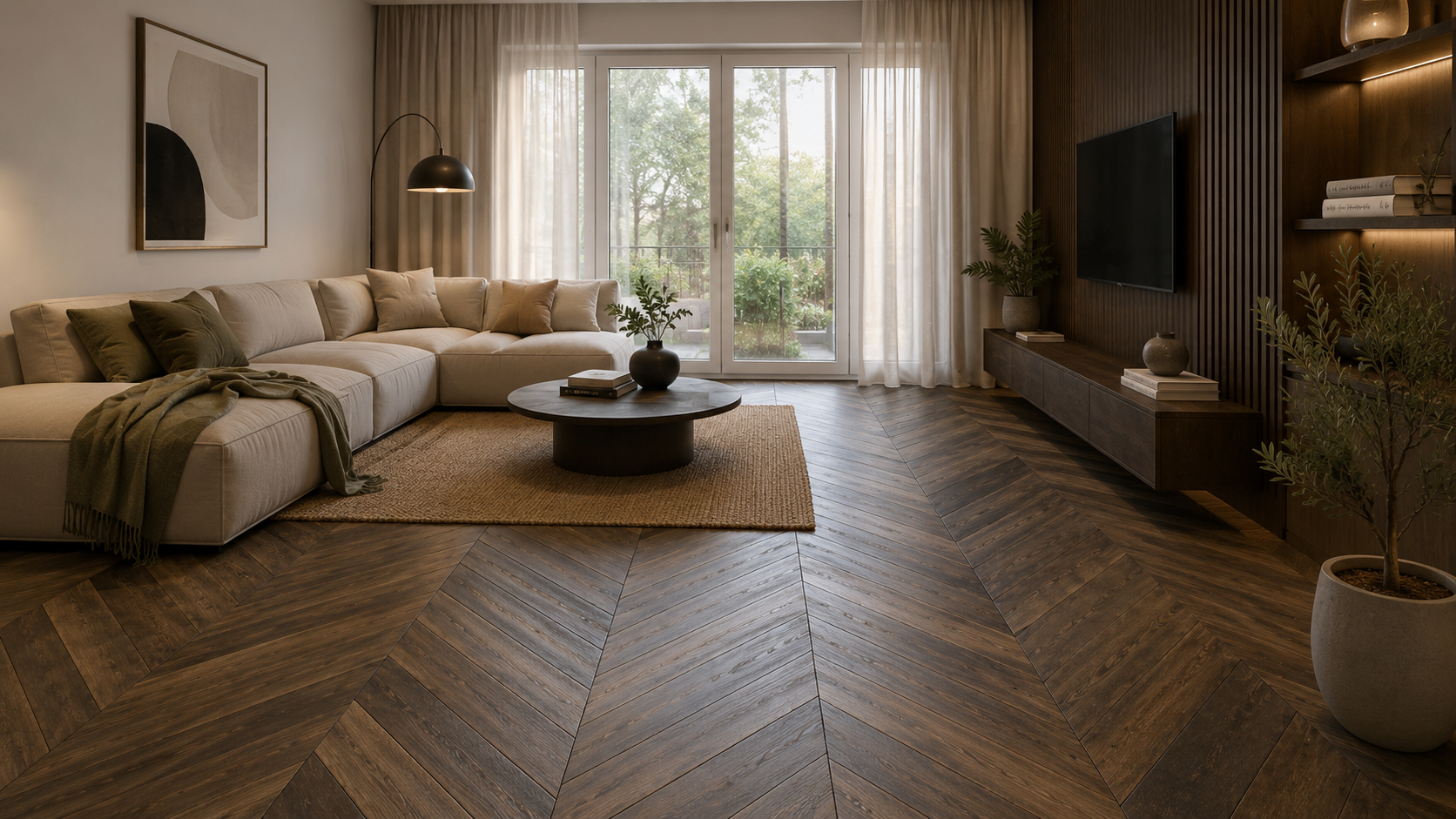 Chapel Parket Rustikal AB w układzie jodełki francuskiej Chevron
